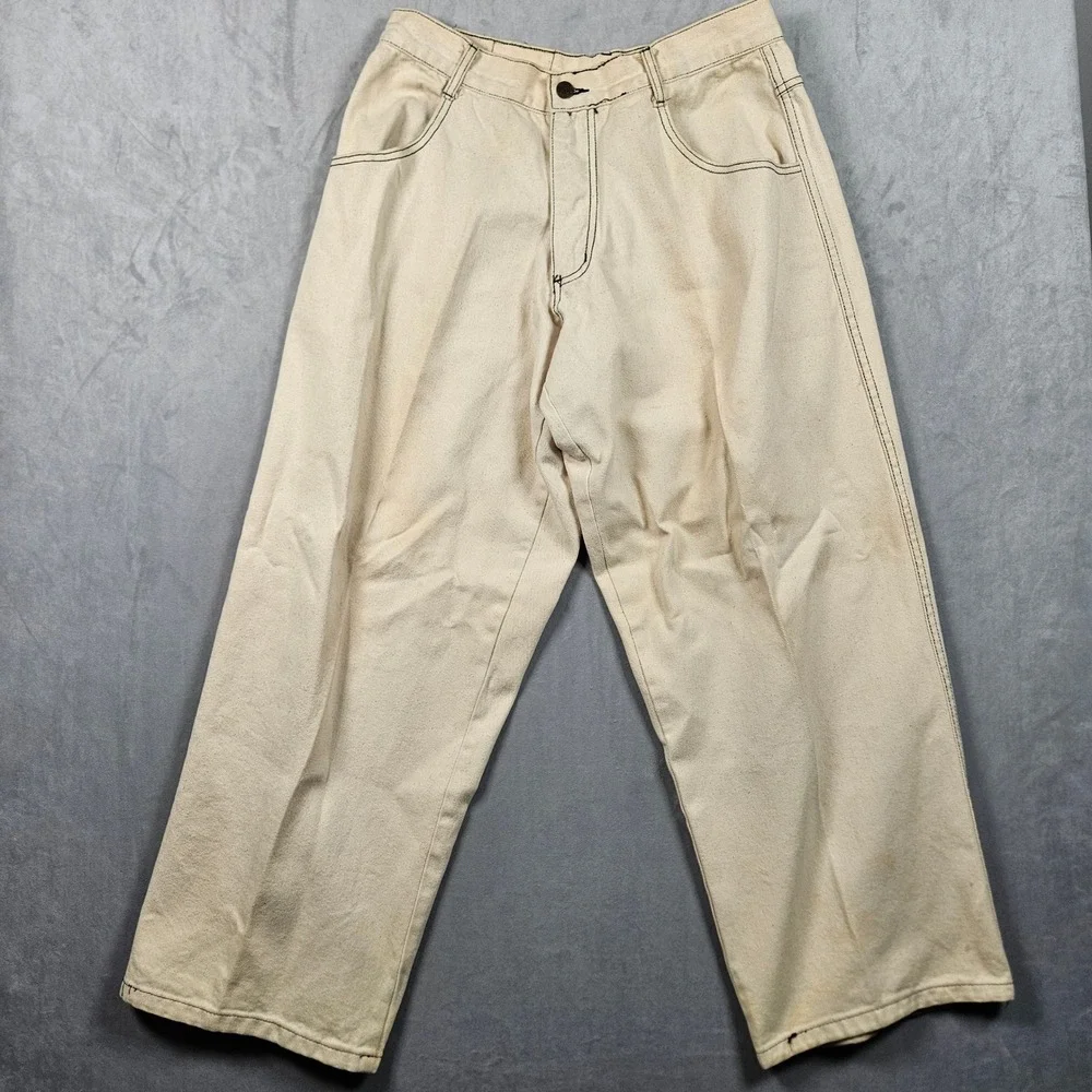 Vintage Garment Stage Jeans Mens 34 (Actual 31x29) Off-White Loose Baggy USA 90s